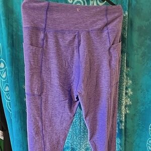 Victoria's Secret High Waisted Purple Pocket Leggings 14 NWOT